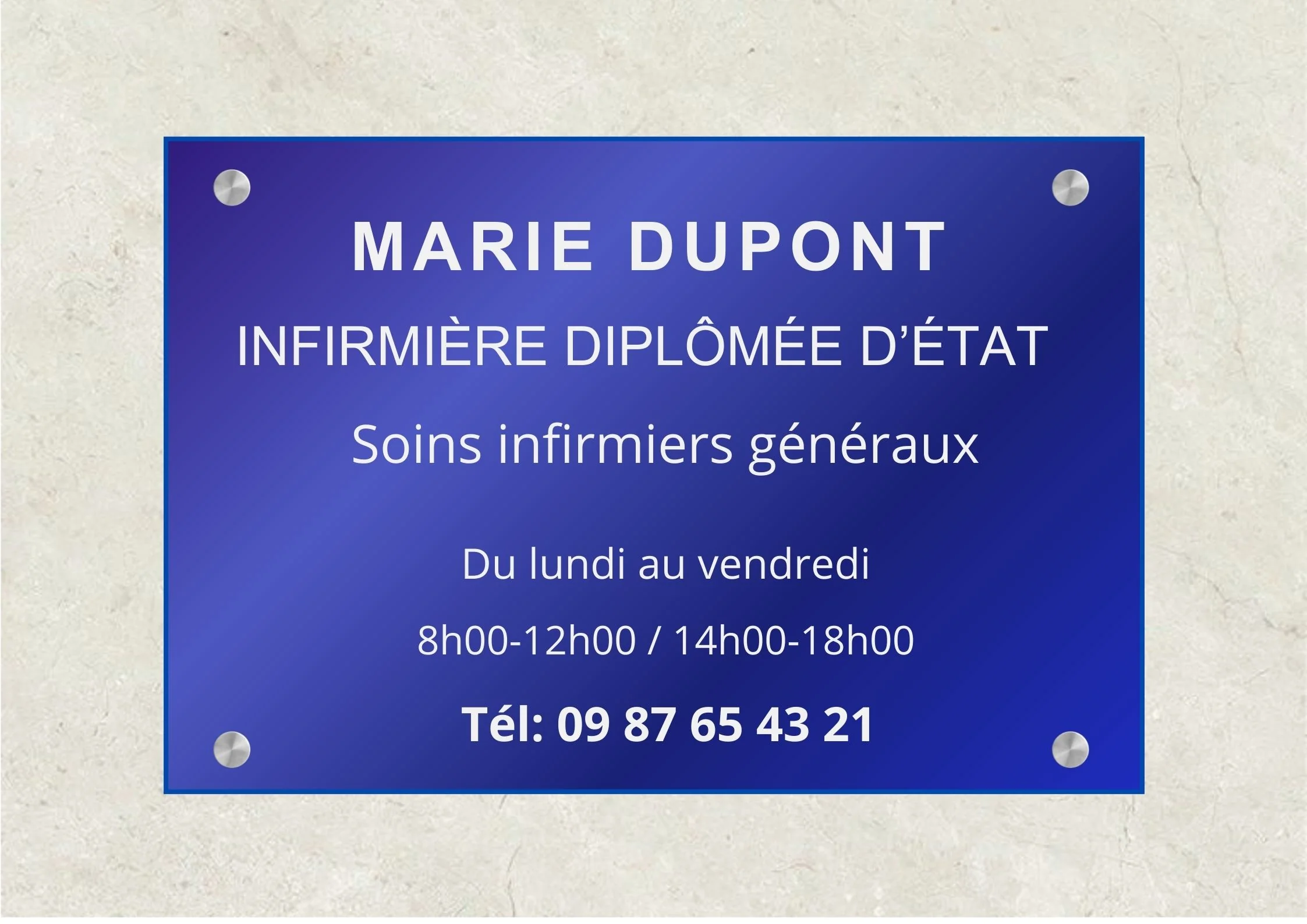 Plaque Infirmière