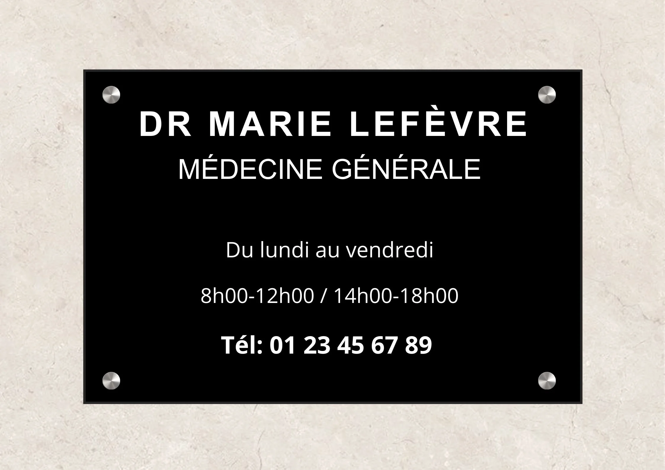 Plaque Médecin en plexi  noir