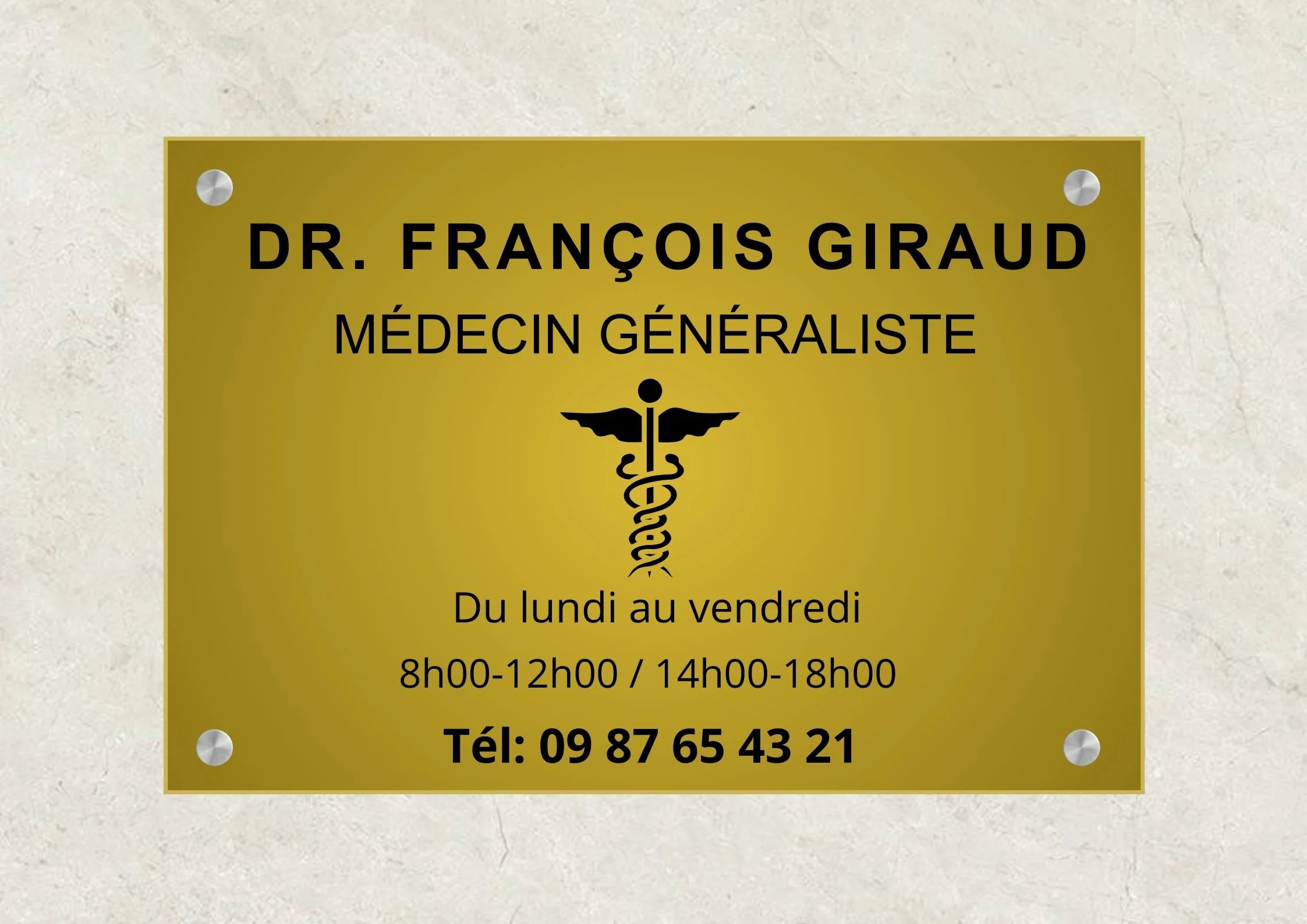 Plaque médecin - Plaque Plexiglass 30x20cm