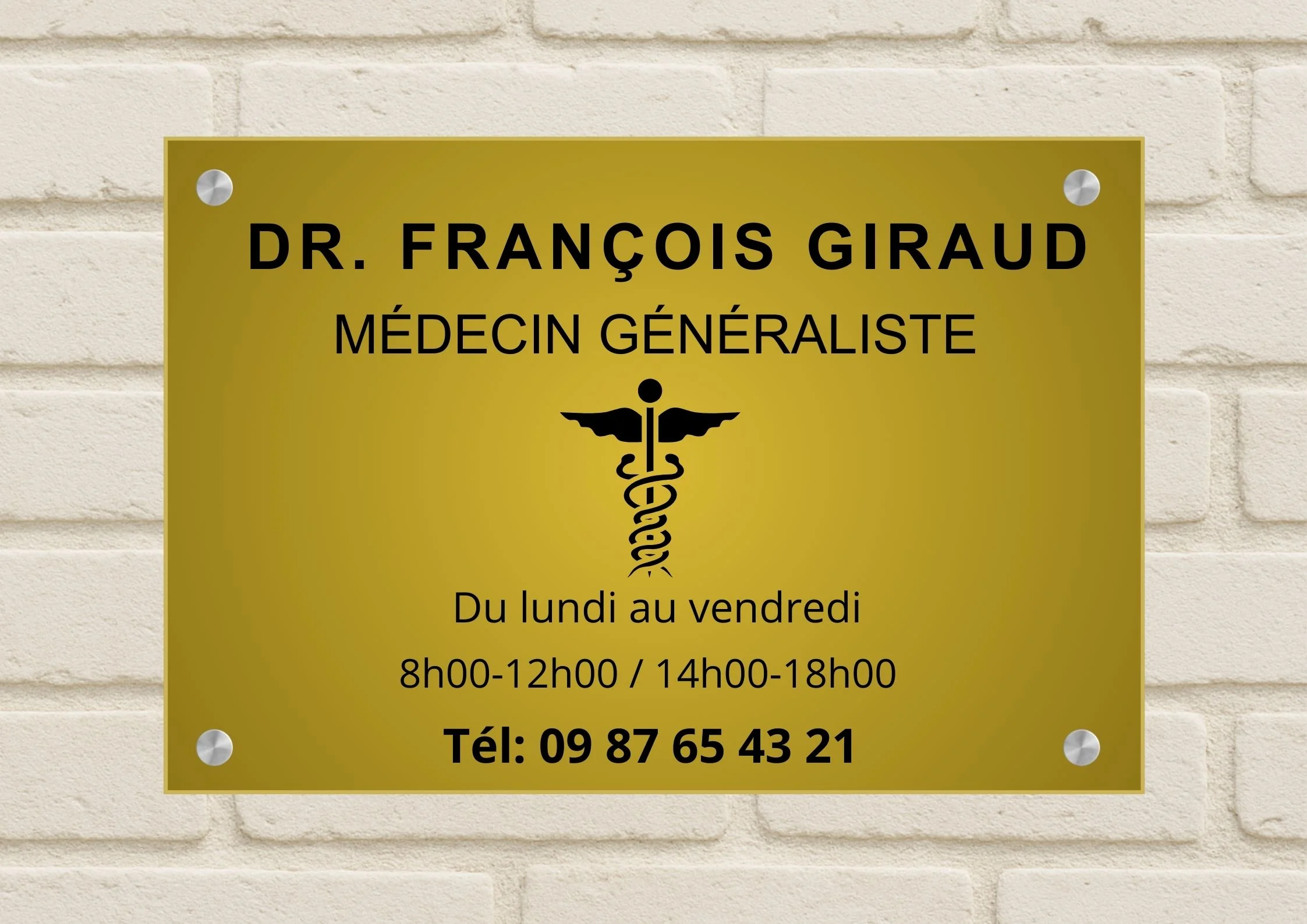 Plaque médecin vue 2